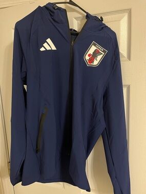 Adidas Navy Blue Japan World Cup 2026 Hooded Zip Walkout Track Jacket
